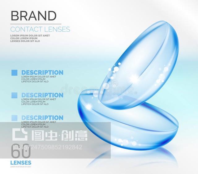 矢量眼镜片广告模板Vector eye contacts lenses ad template